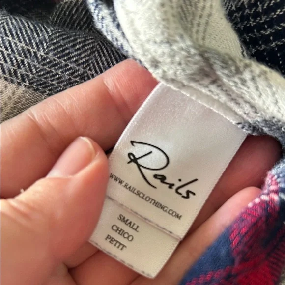 Rails Hunter Red and Blue Button Down Shirt size S - Picture 5 of 6